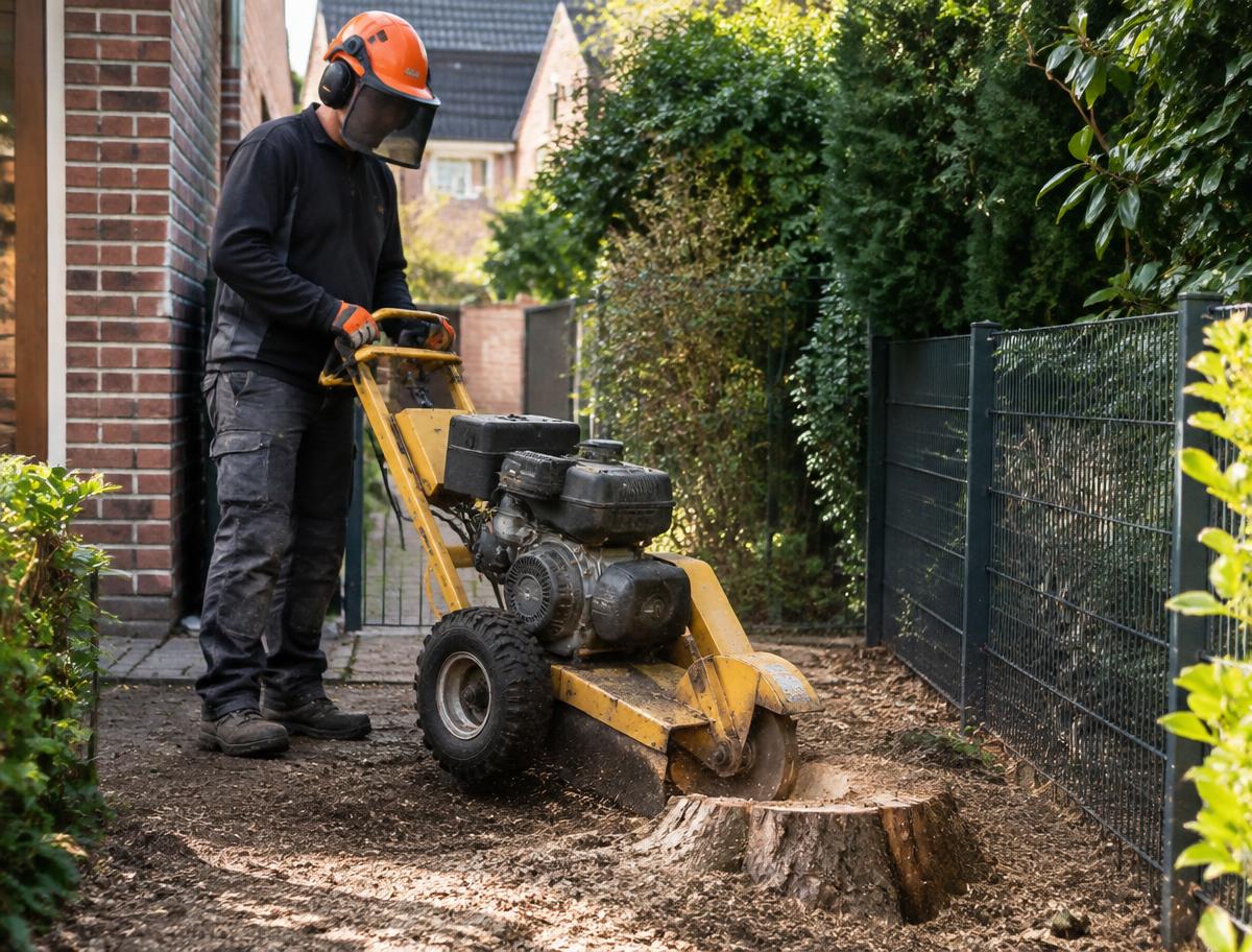 Fachgerechtes Arbeiten mit einer Stubbenfräse